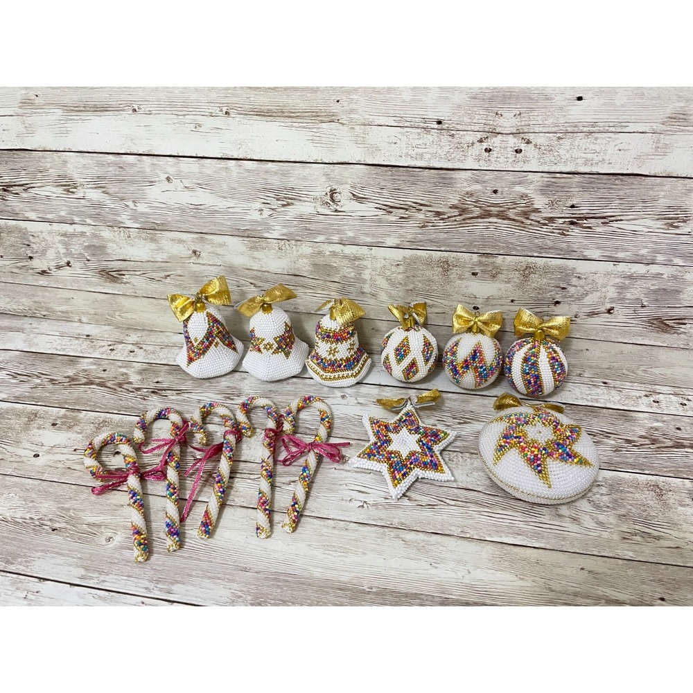 Crocheted Seed Beaded Ornamnents Made From PRECIOSA PermaLux Alexandra Lysenko